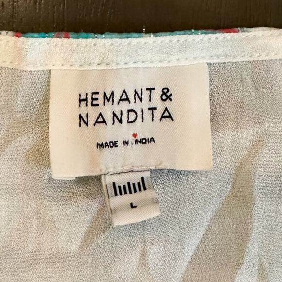 NWOT HEMANT & NANDITA Puff Sleeve Bodysuit - Picture 6 of 6